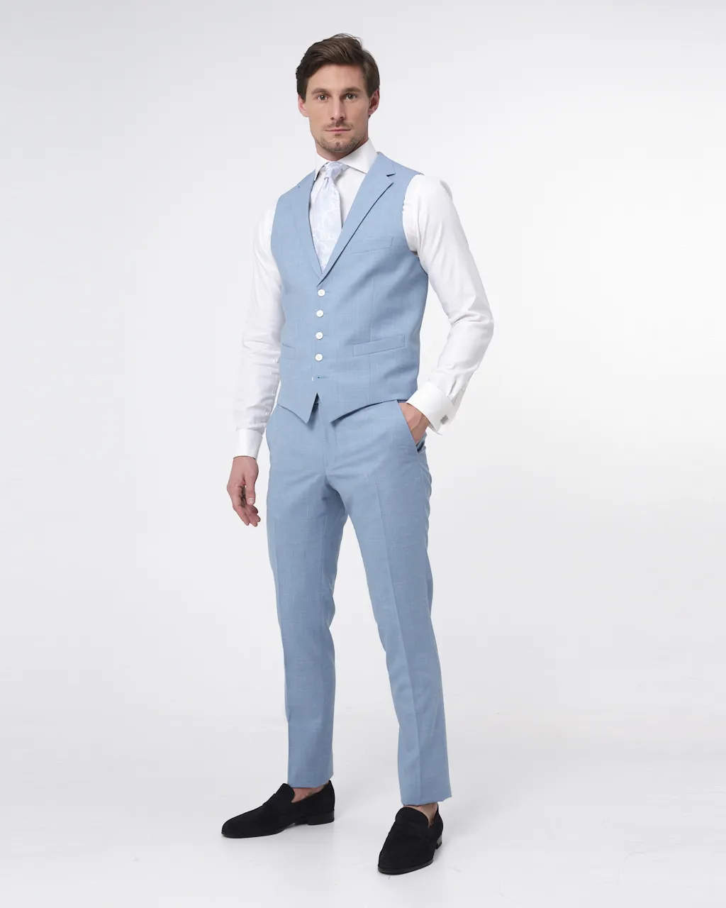 Dutch Dandies Trouwpak Lichtblauw uni 073186-001-48