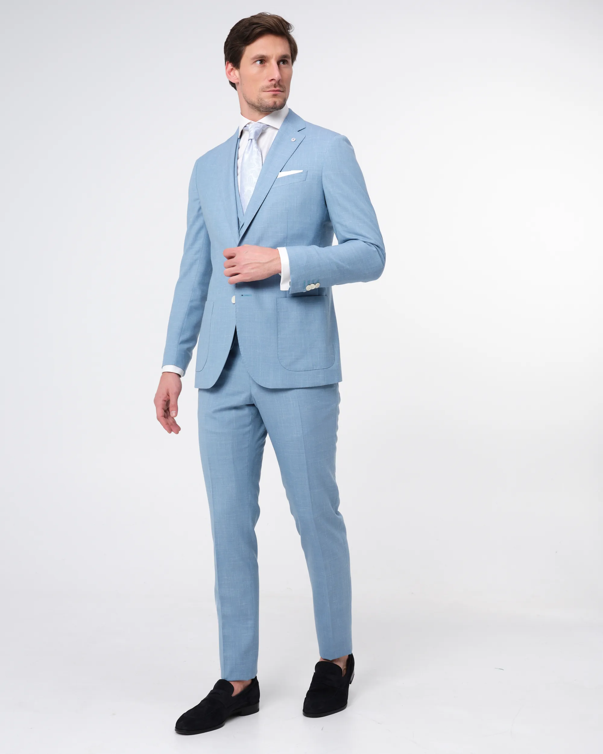 Dutch Dandies Trouwpak Lichtblauw uni 073186-001-48