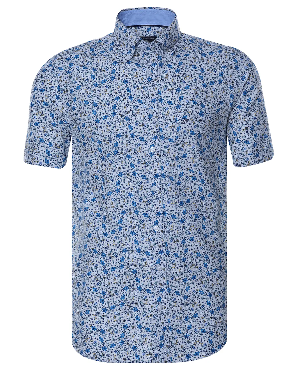 Campbell Classic Casual overhemd KM Lichtblauw dessin 073943-008-M