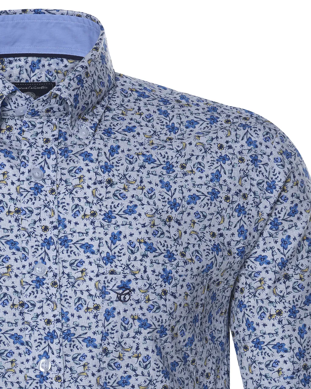 Campbell Classic Casual overhemd KM Lichtblauw dessin 073943-008-M