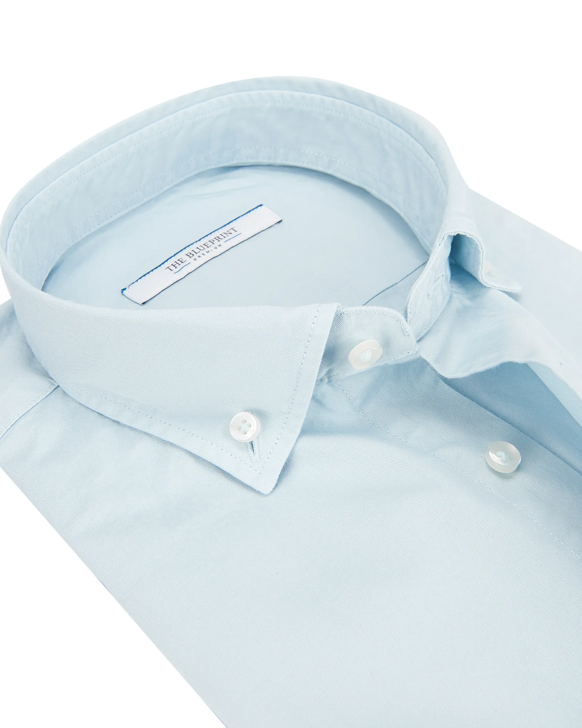 The BLUEPRINT Premium Trendy overhemd LM Lichtblauw uni 075032-008-M