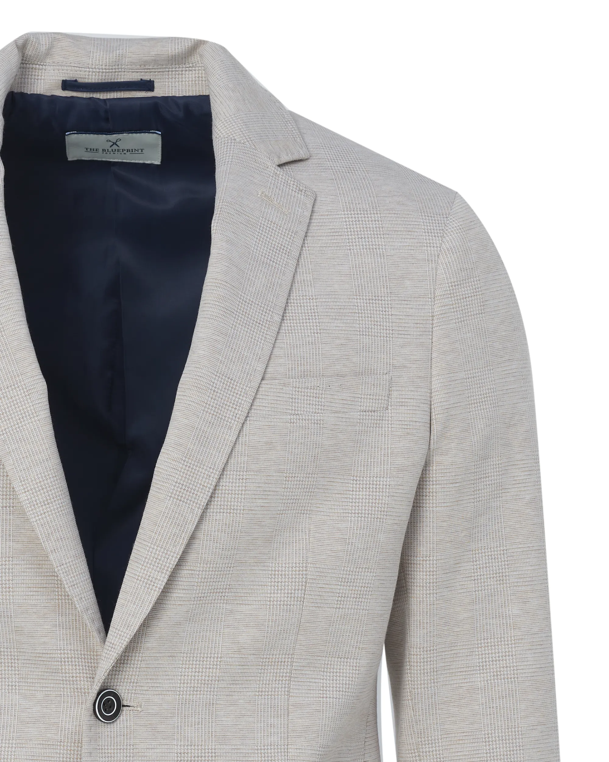 The BLUEPRINT Premium Colbert Beige grote ruit 075331-001-54