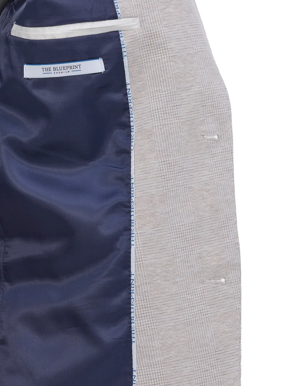 The BLUEPRINT Premium Colbert Beige grote ruit 075331-001-54