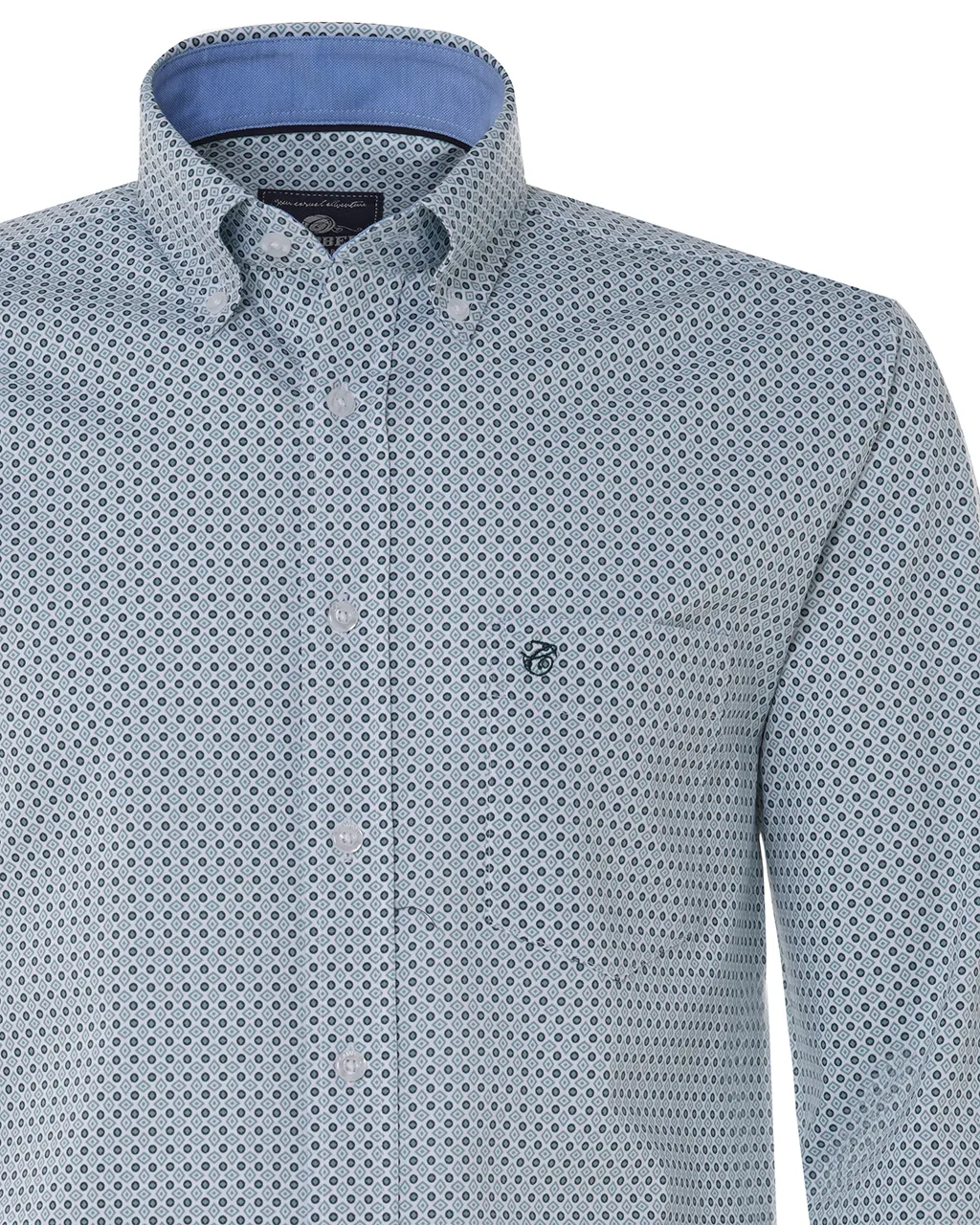 Campbell Classic Casual overhemd LM Lichtgroen dessin 076482-005-XXXL