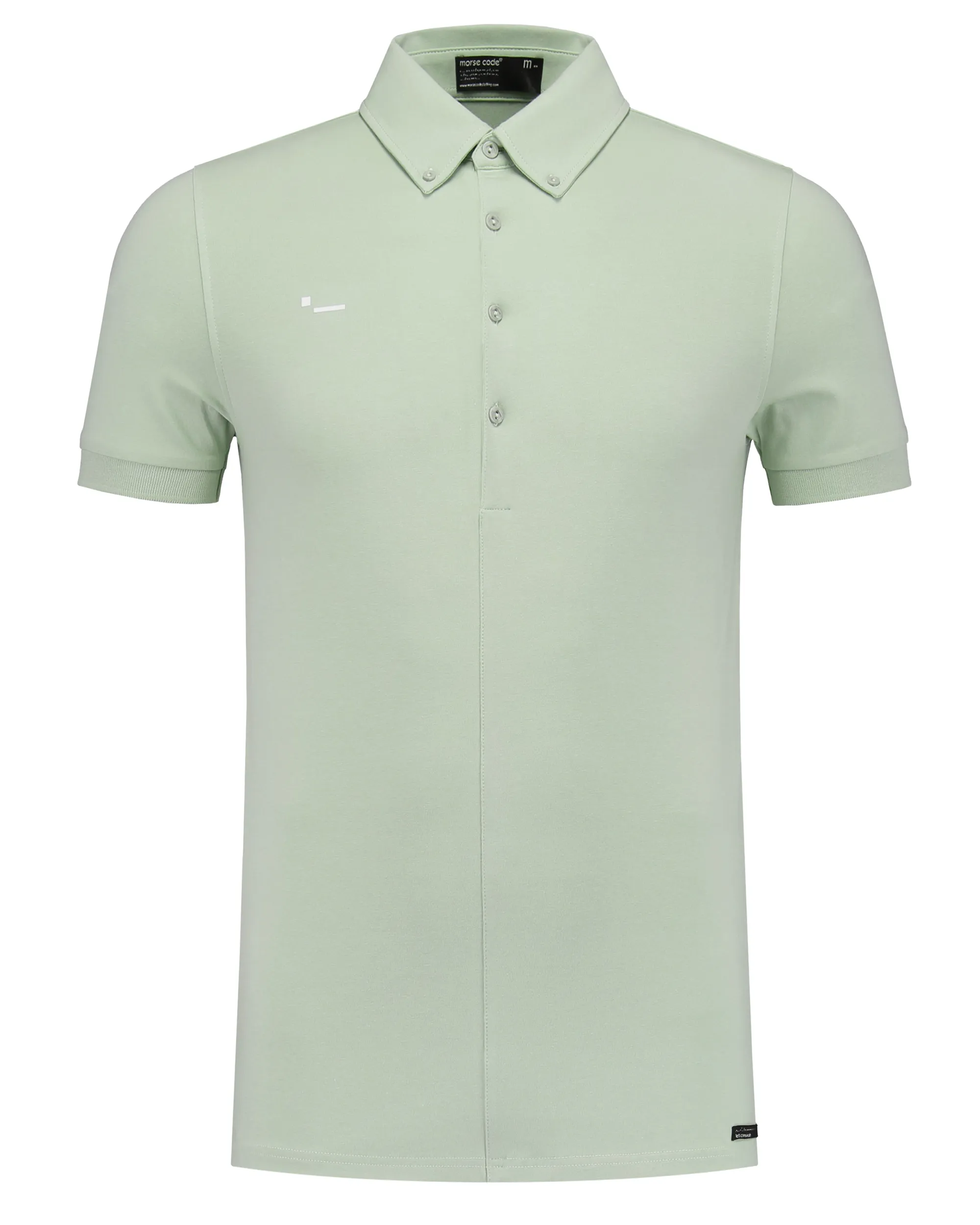Morse Code Polo Korte mouw Licht groen 077517-001-M