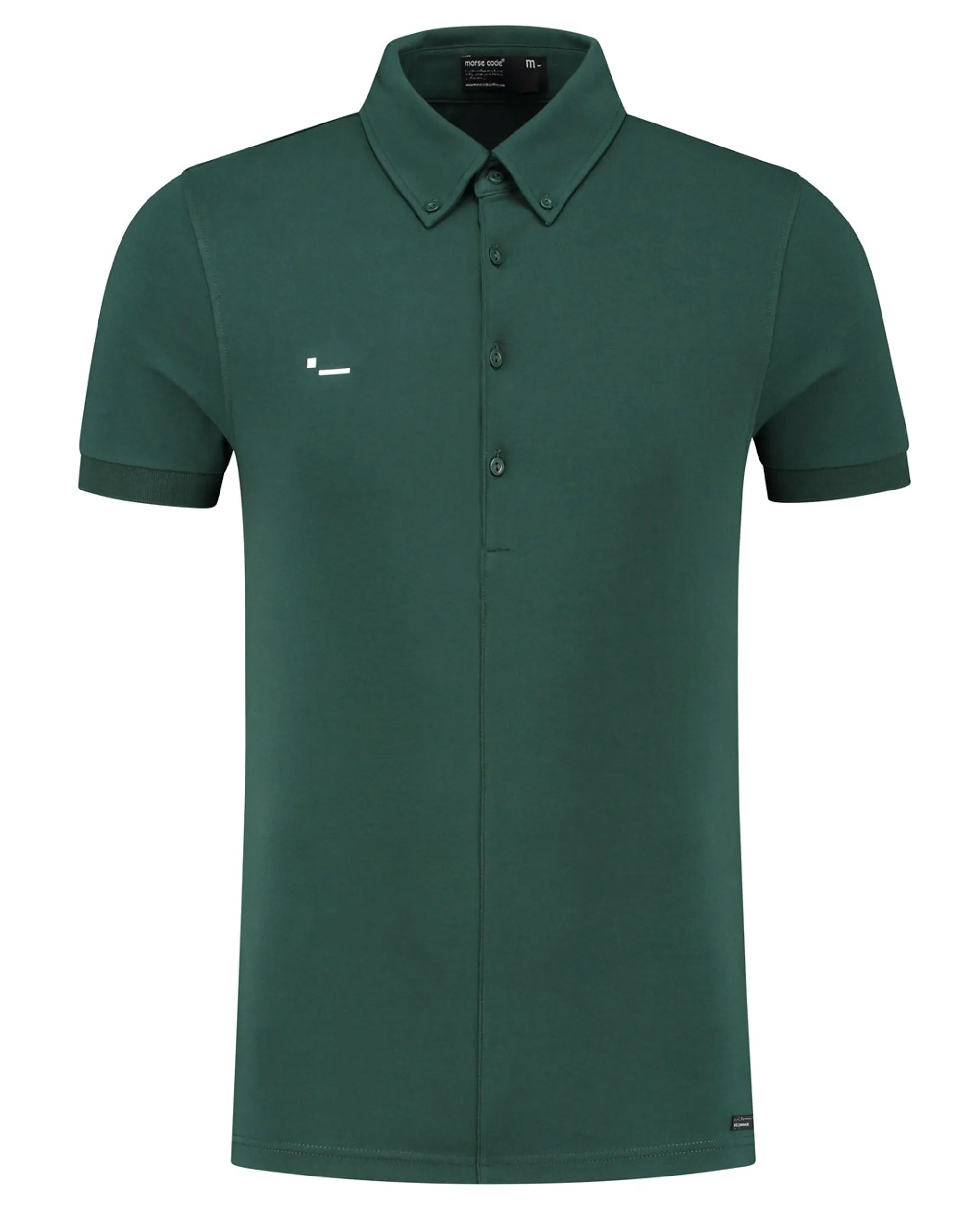 Morse Code Polo Korte mouw Donker groen 077519-001-M