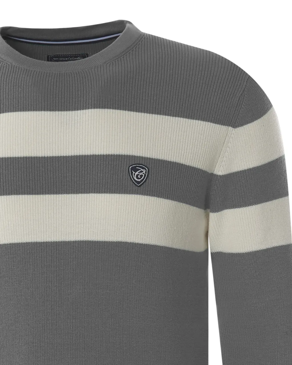 Campbell Classic Trui O-hals Midden grijs streep 077629-004-XXL