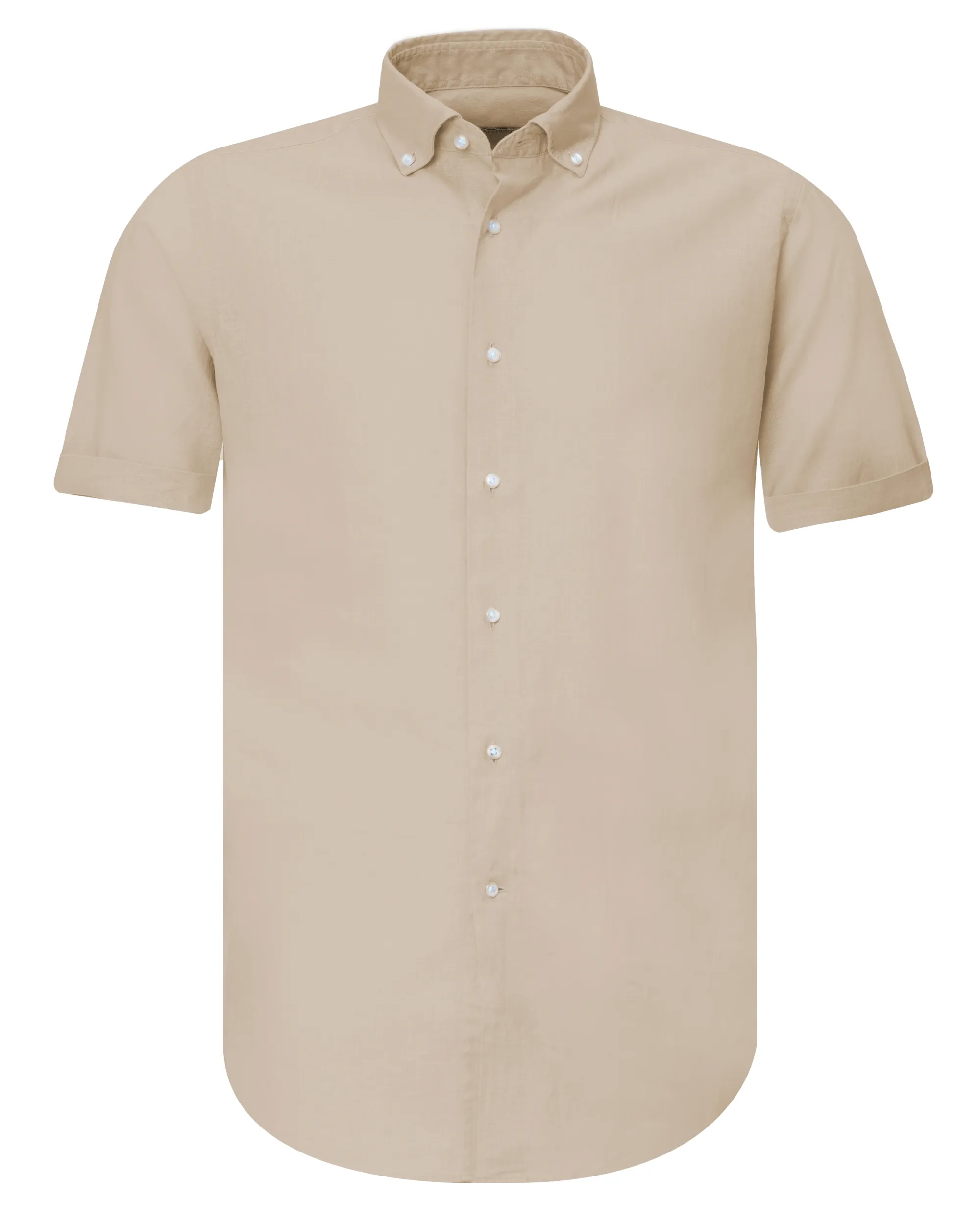 The BLUEPRINT Premium Casual overhemd KM Lichtbeige uni 077930-006-M