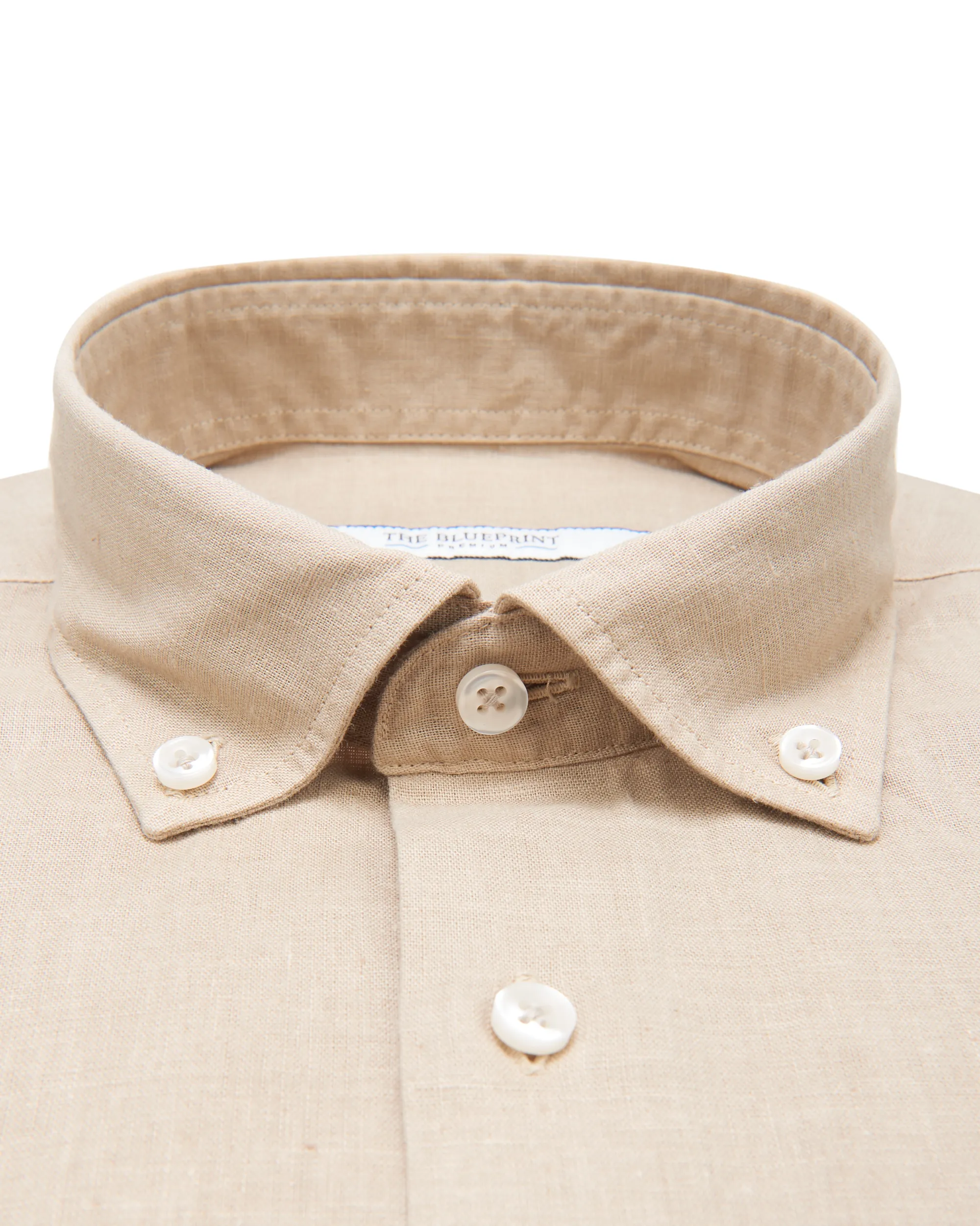 The BLUEPRINT Premium Casual overhemd KM Lichtbeige uni 077930-006-M