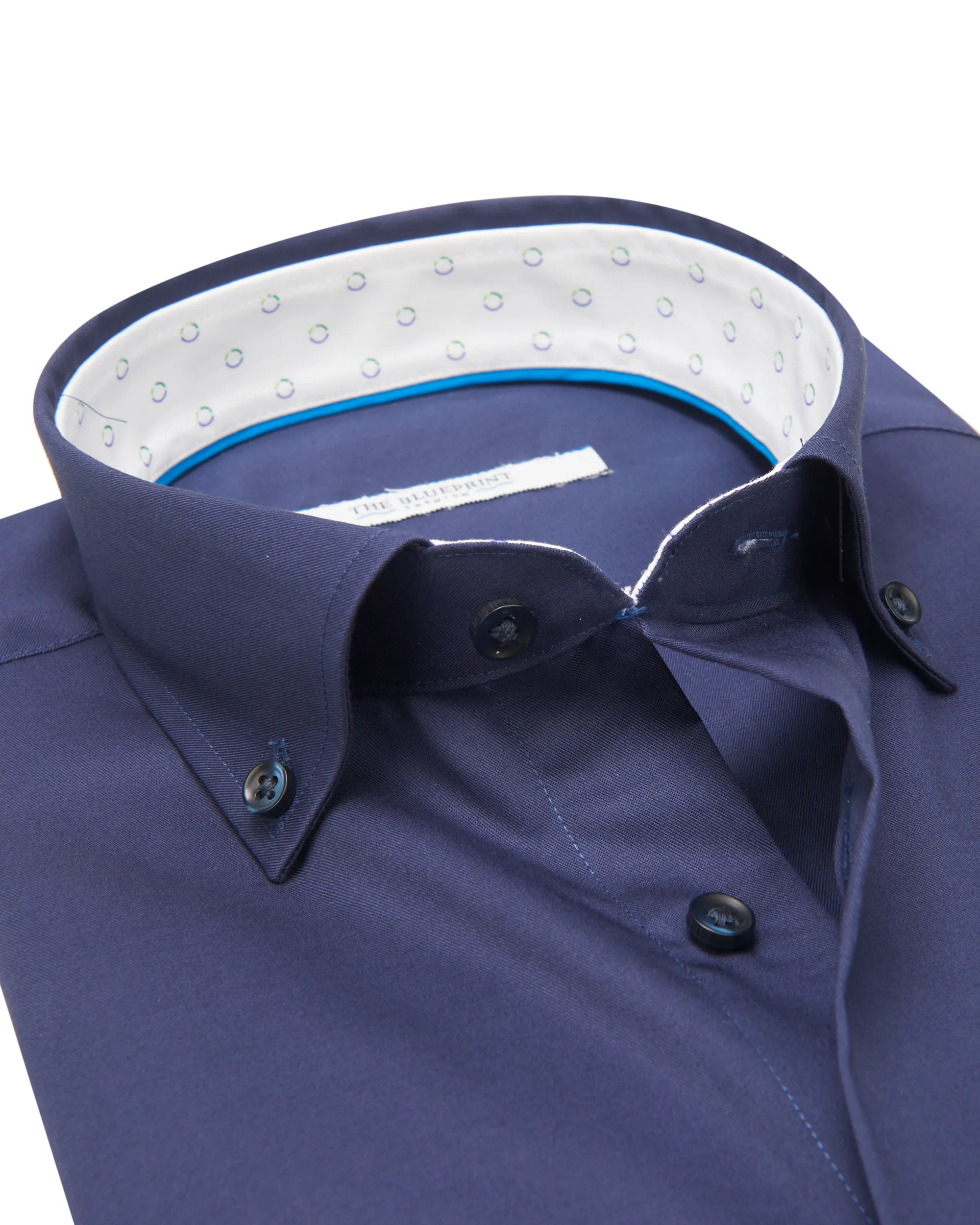 The BLUEPRINT Premium Trendy overhemd LM Donkerblauw uni 078180-001-M