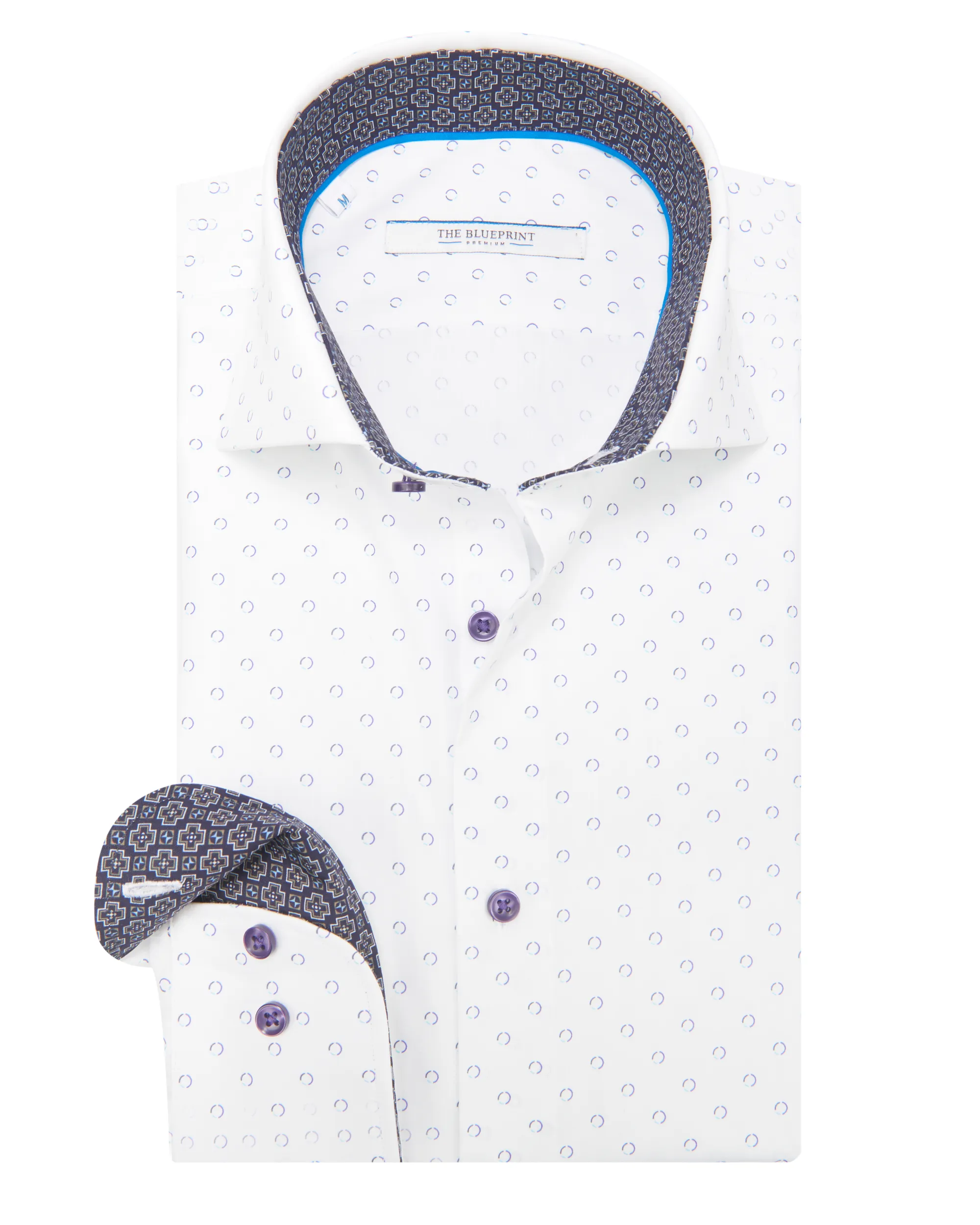 The BLUEPRINT Premium Trendy overhemd LM Blauw stip  078187-001-XXL