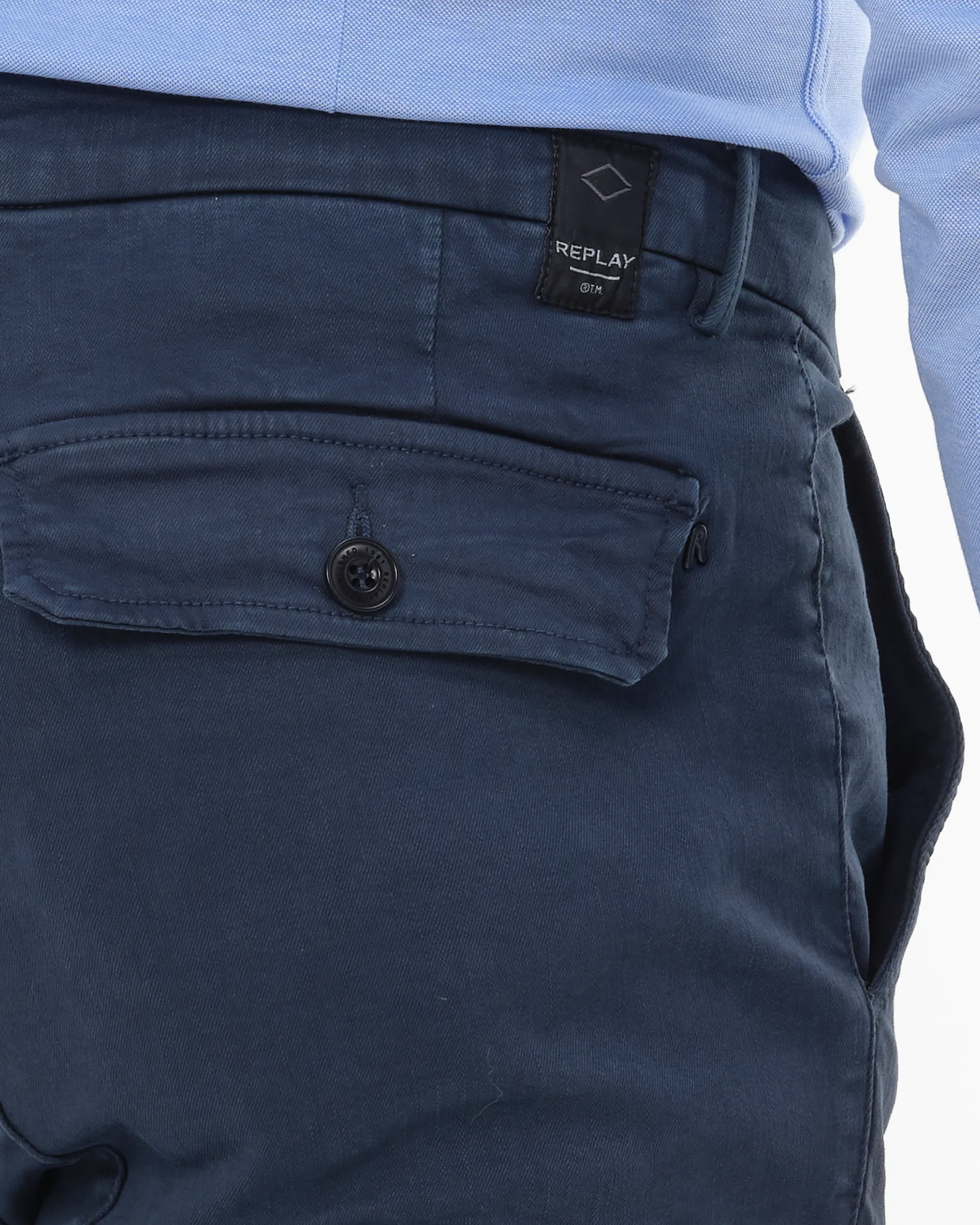 Replay Chino Blauw 078280-001-30/32