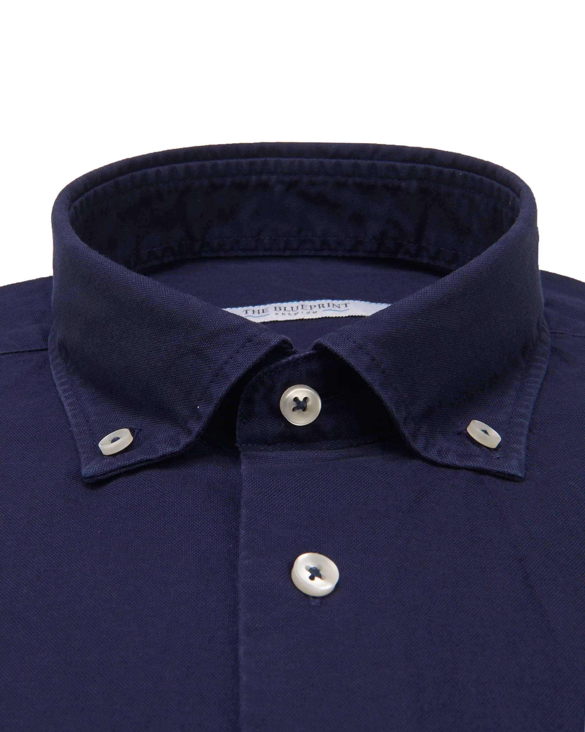 The BLUEPRINT Premium Trendy overhemd LM Donkerblauw uni 078401-006-S