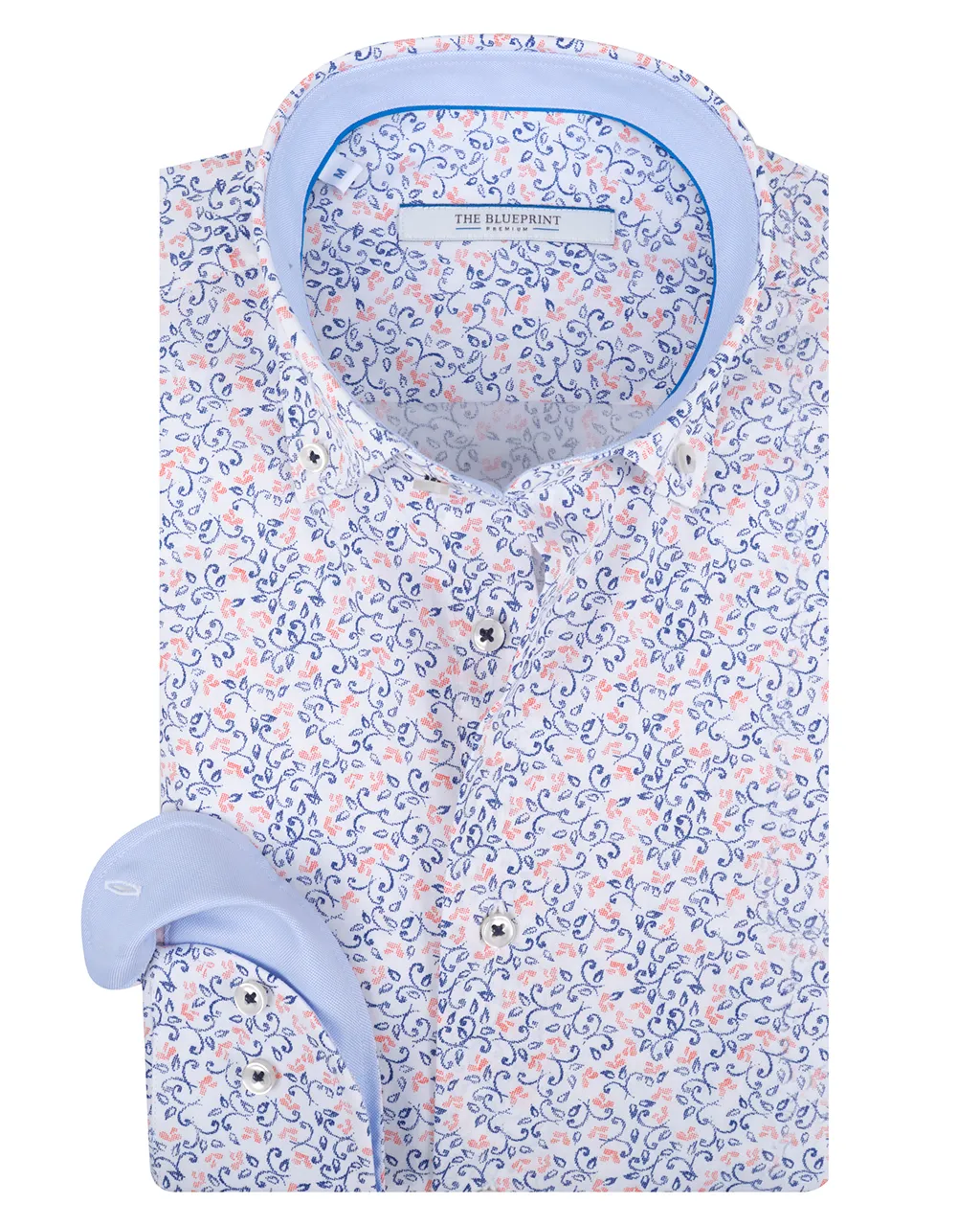 The BLUEPRINT Premium Trendy overhemd LM Kobalt dessin 078409-001-M