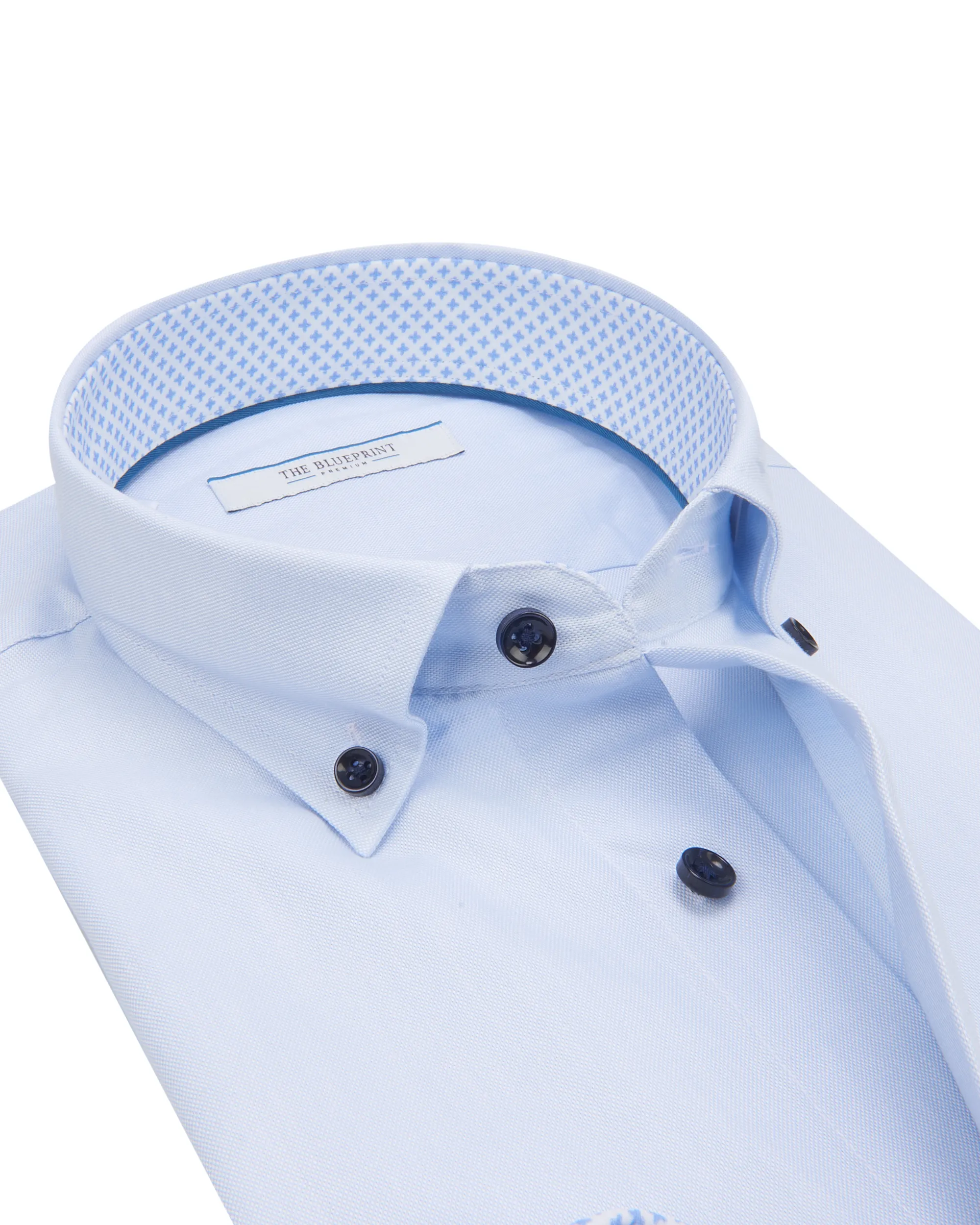 The BLUEPRINT Premium Trendy overhemd LM Lichtblauw uni 078631-001-XXXL