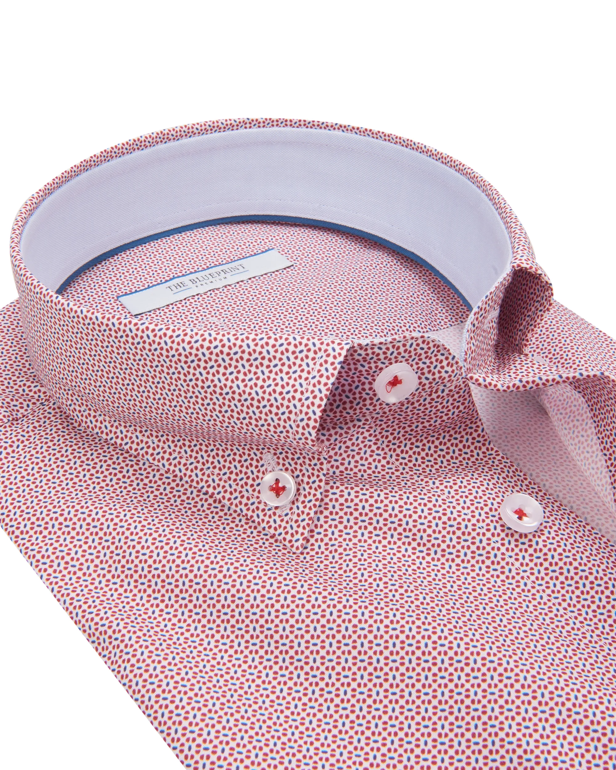 The BLUEPRINT Premium Trendy overhemd LM Rood dessin 078633-001-M
