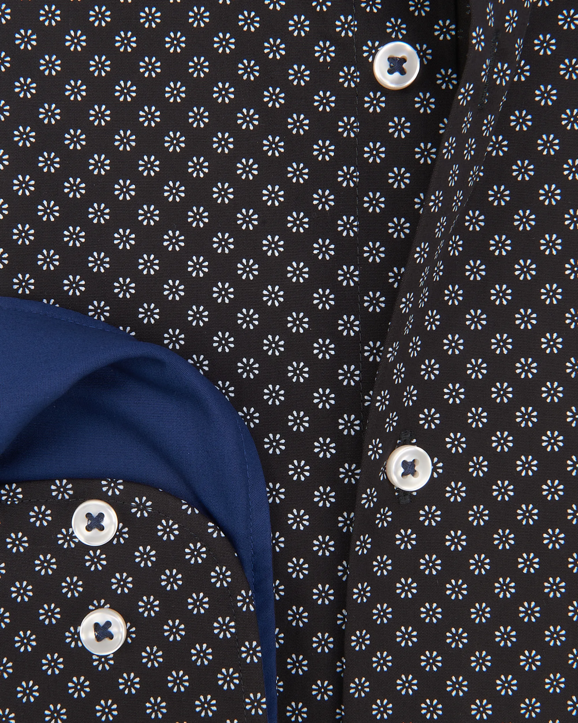 The BLUEPRINT Premium Trendy overhemd LM Donkerblauw dessin 078656-001-M