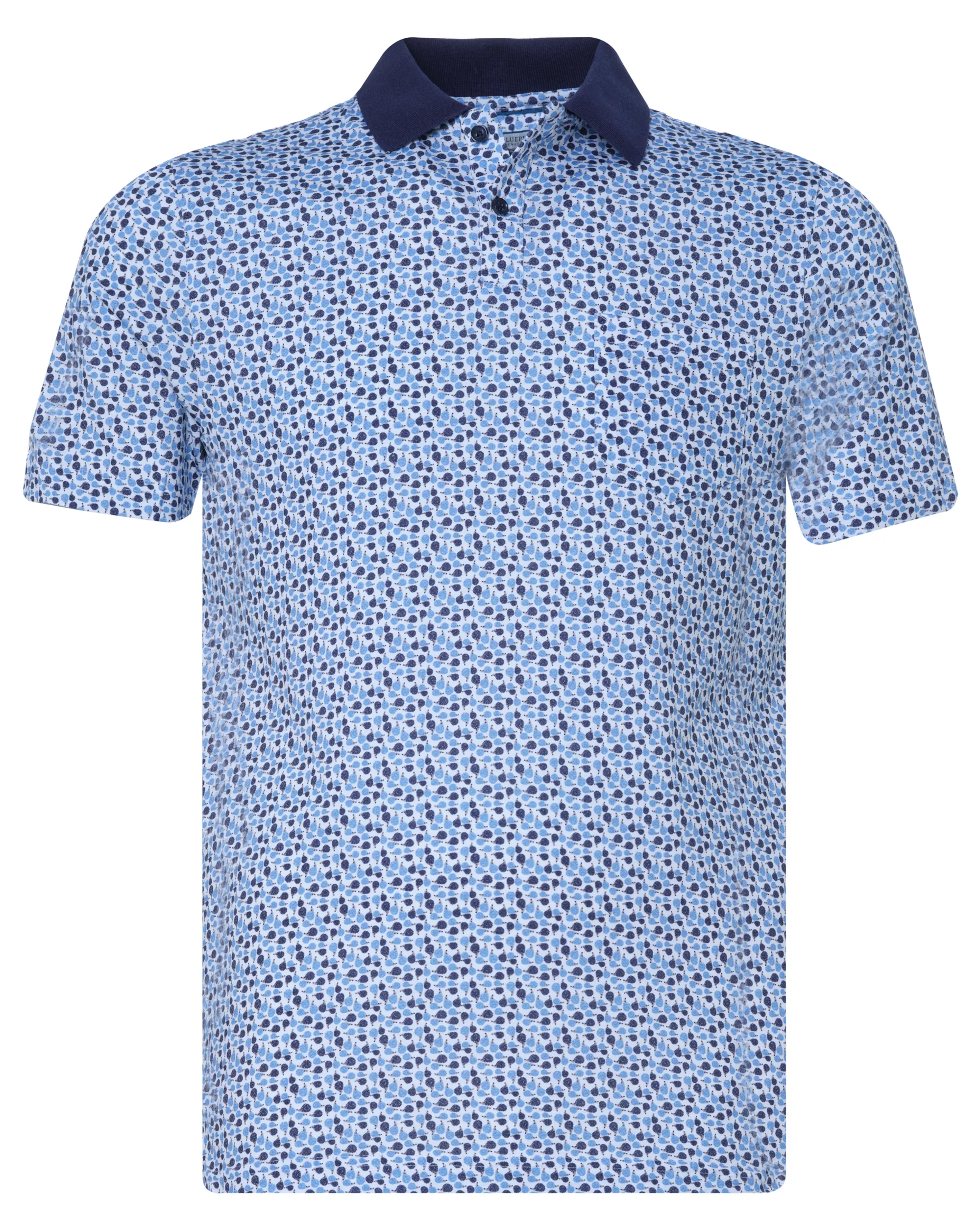 The BLUEPRINT Premium Polo Korte mouw Blauw dessin 078690-001-L