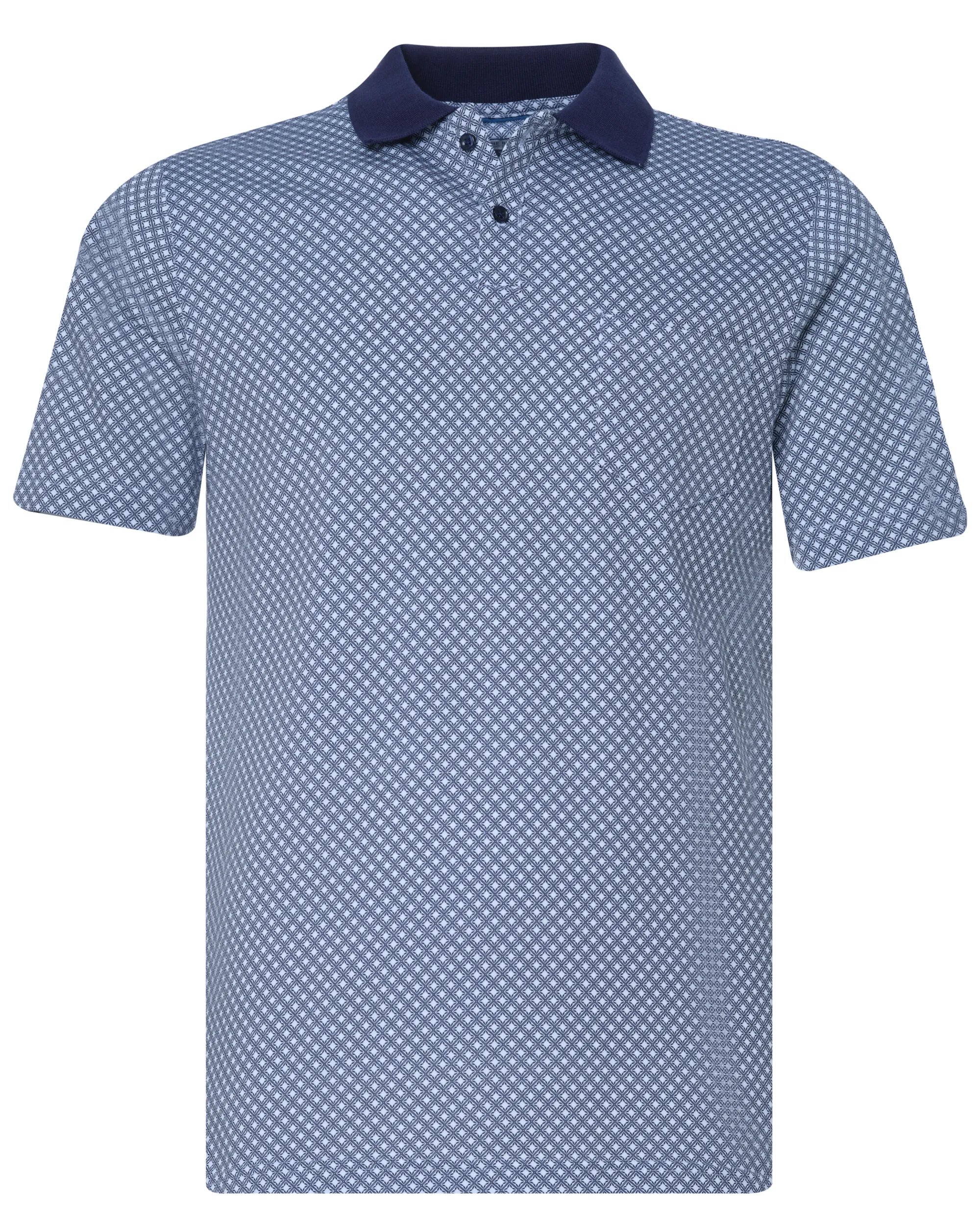 The BLUEPRINT Premium Polo Korte mouw Blauw dessin 078692-001-L