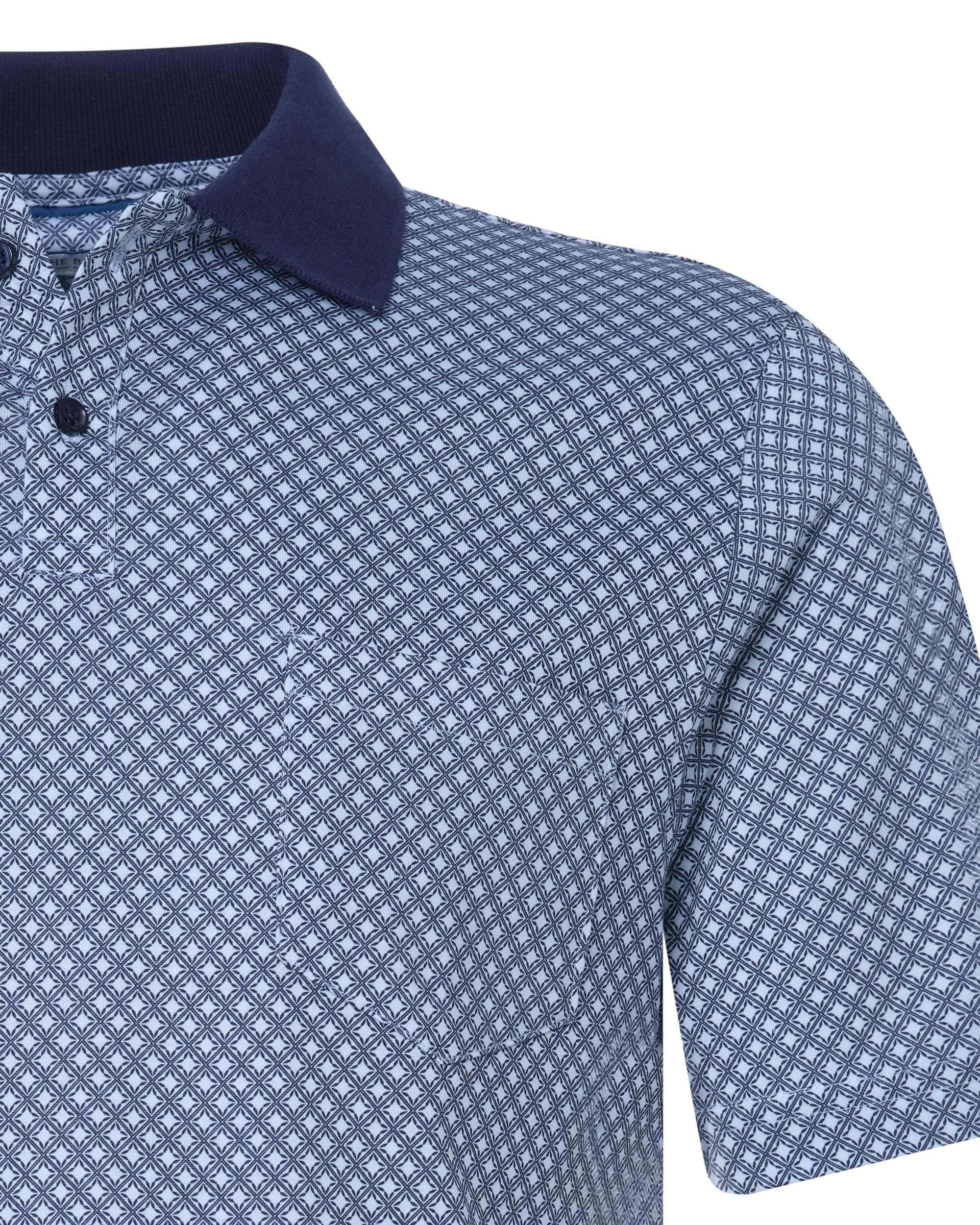 The BLUEPRINT Premium Polo Korte mouw Blauw dessin 078692-001-L