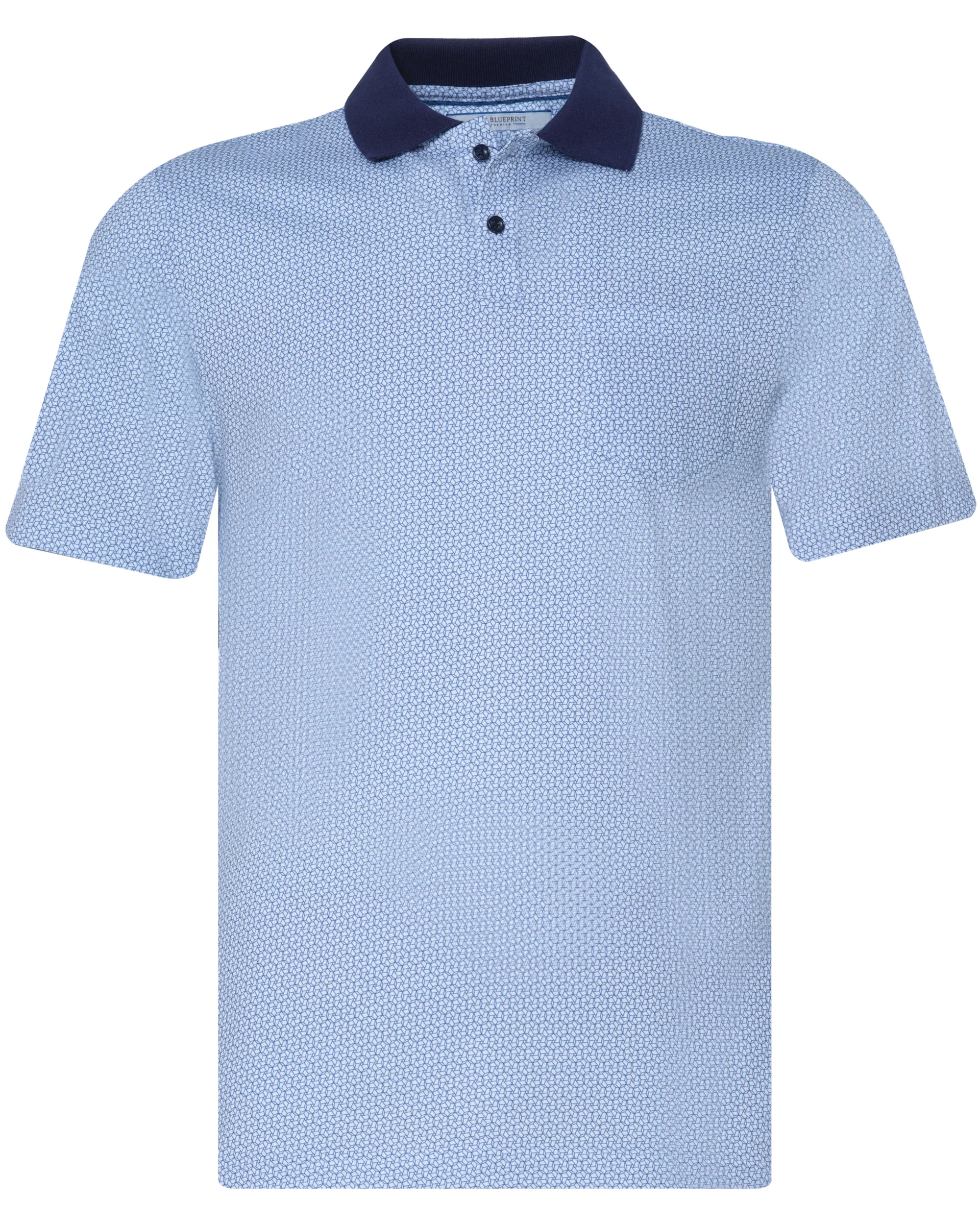 The BLUEPRINT Premium Polo Korte mouw Donkerblauw dessin 078832-001-L