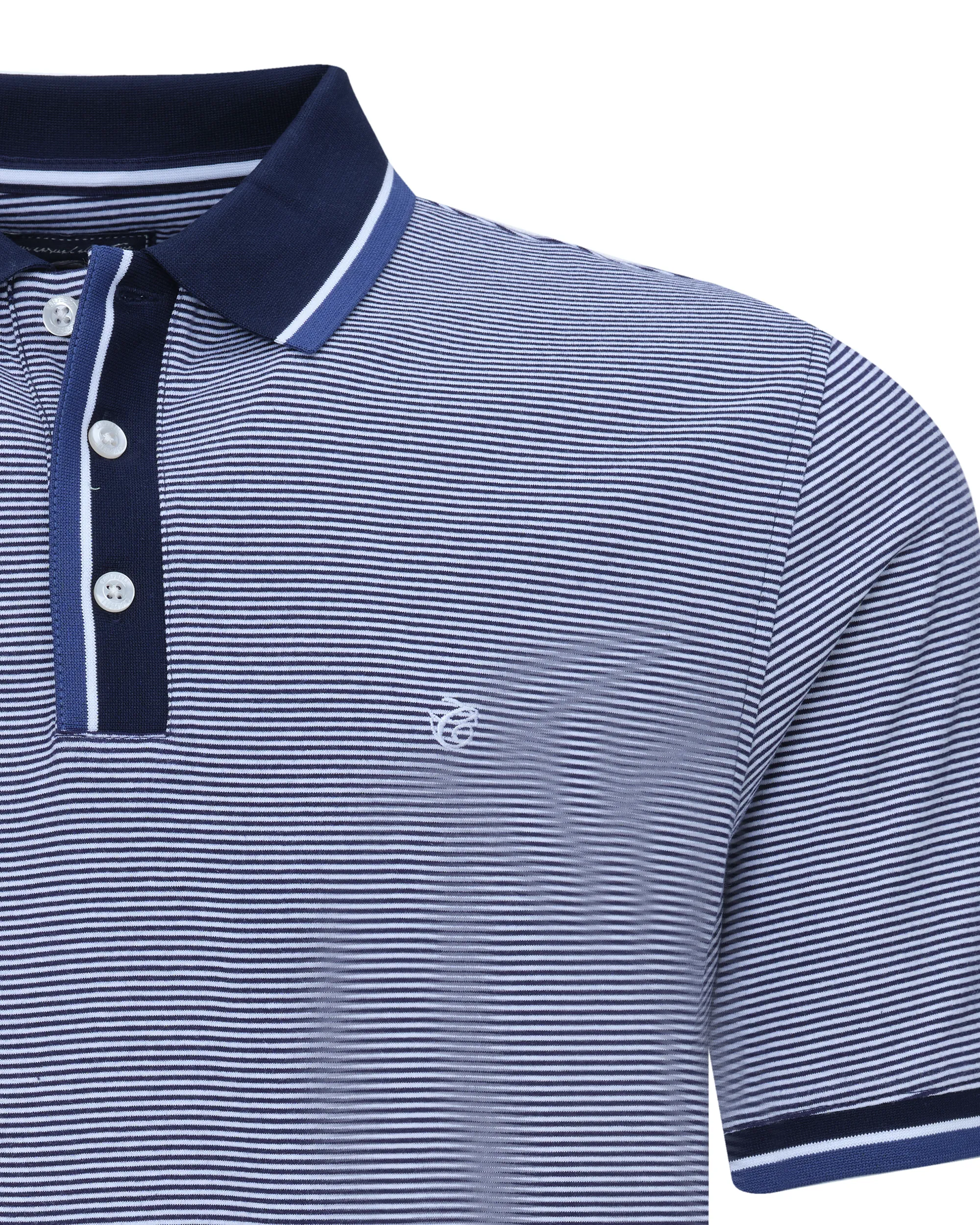 Campbell Classic Polo Korte mouw Navy streep 081530-002-L