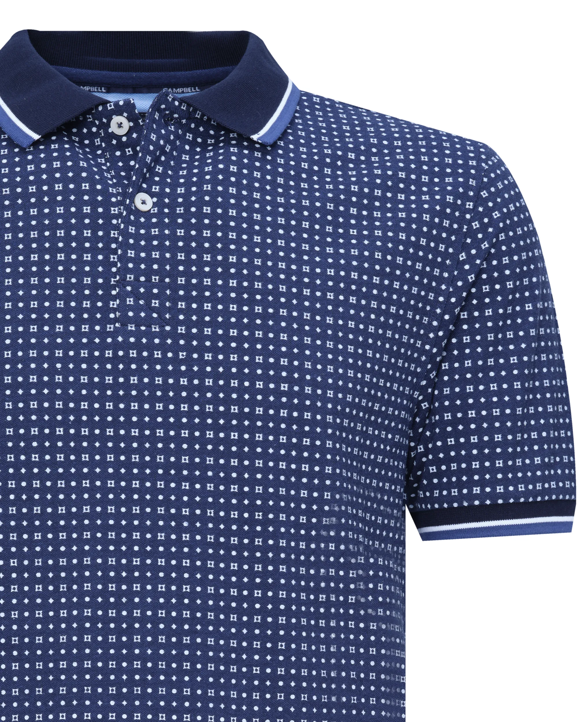 Campbell Classic Polo Korte mouw Navy dessin 081546-001-XXXL