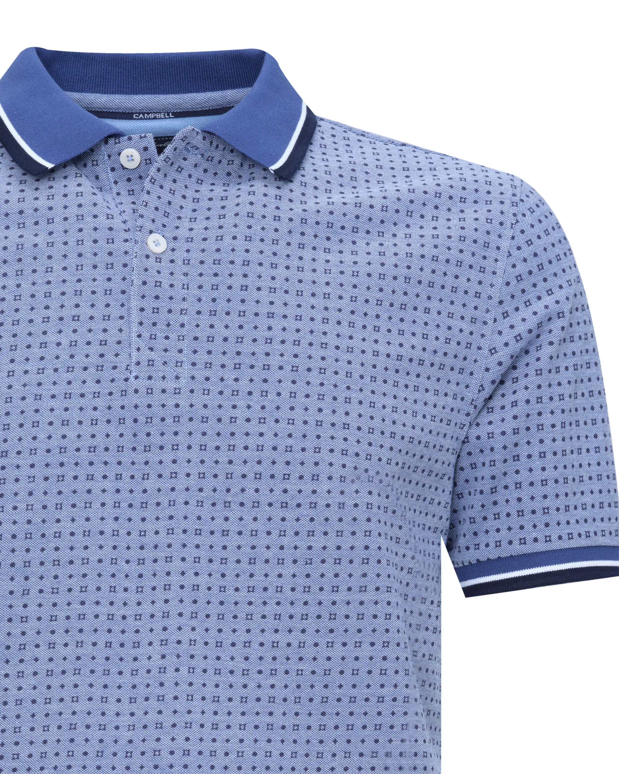 Campbell Classic Polo Korte mouw Navy print 081546-004-M