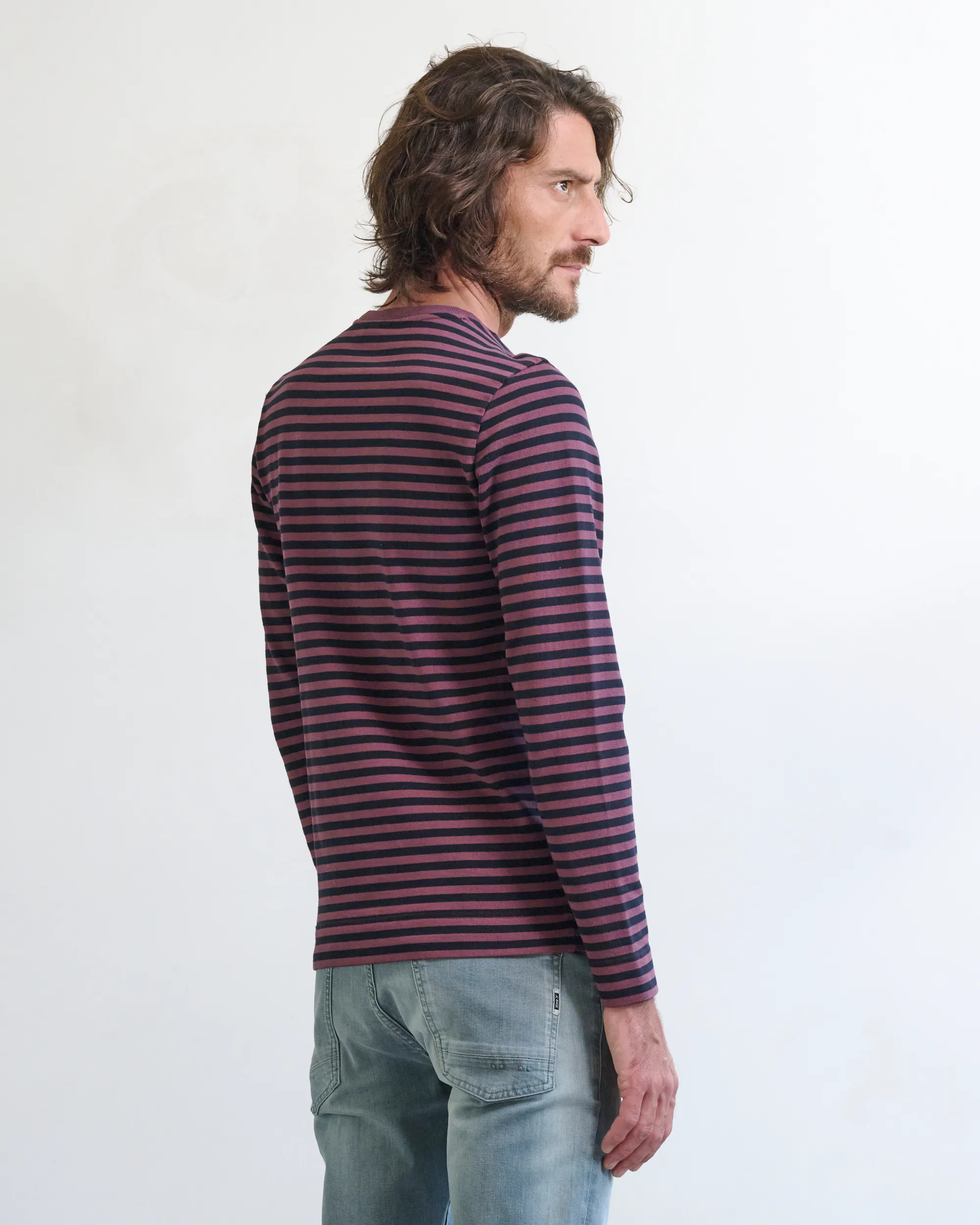 J.C. RAGS T-shirt LM Berry stripe 084534-004-XL