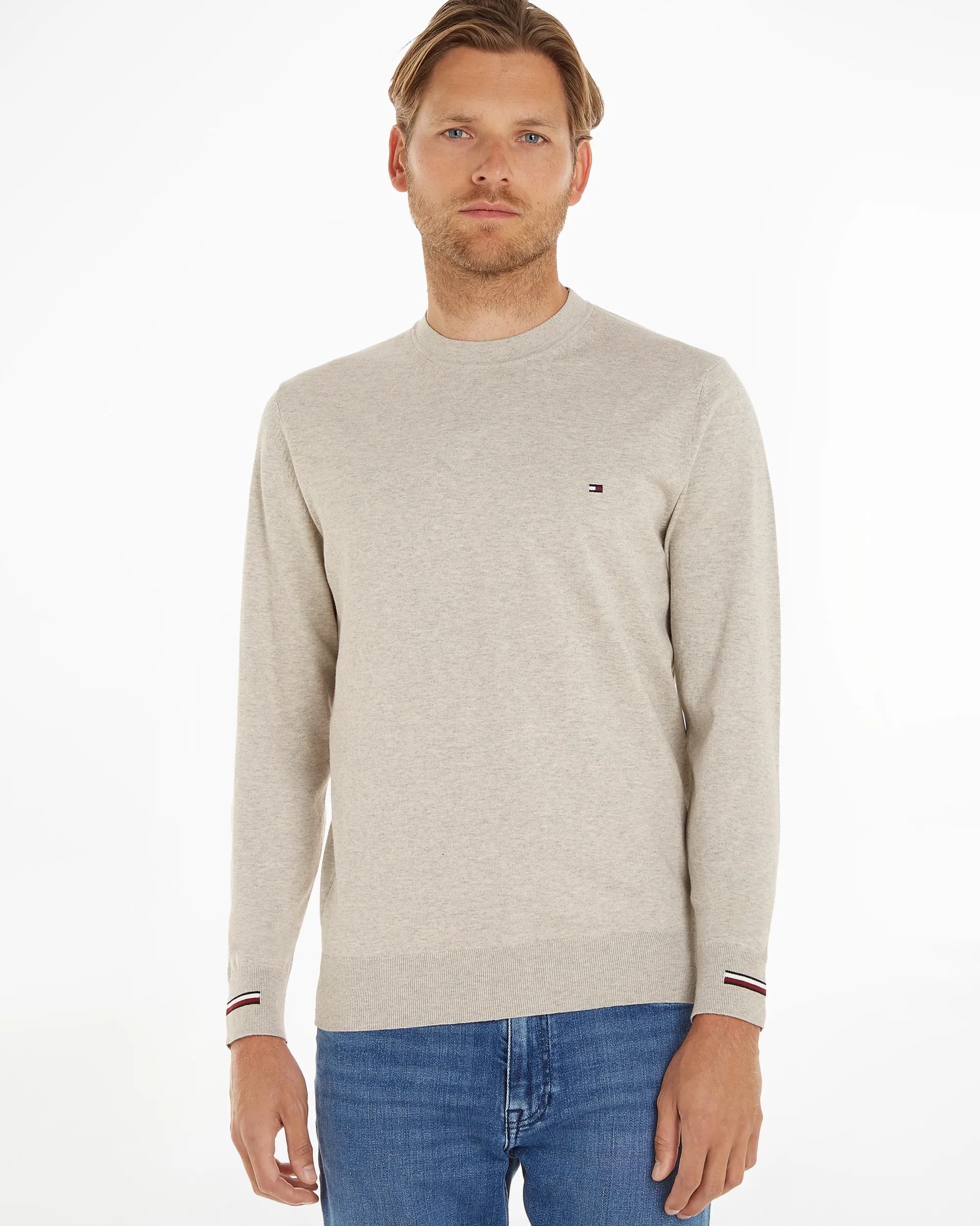 Tommy Hilfiger Menswear Trui O-hals Licht grijs 086347-001-M