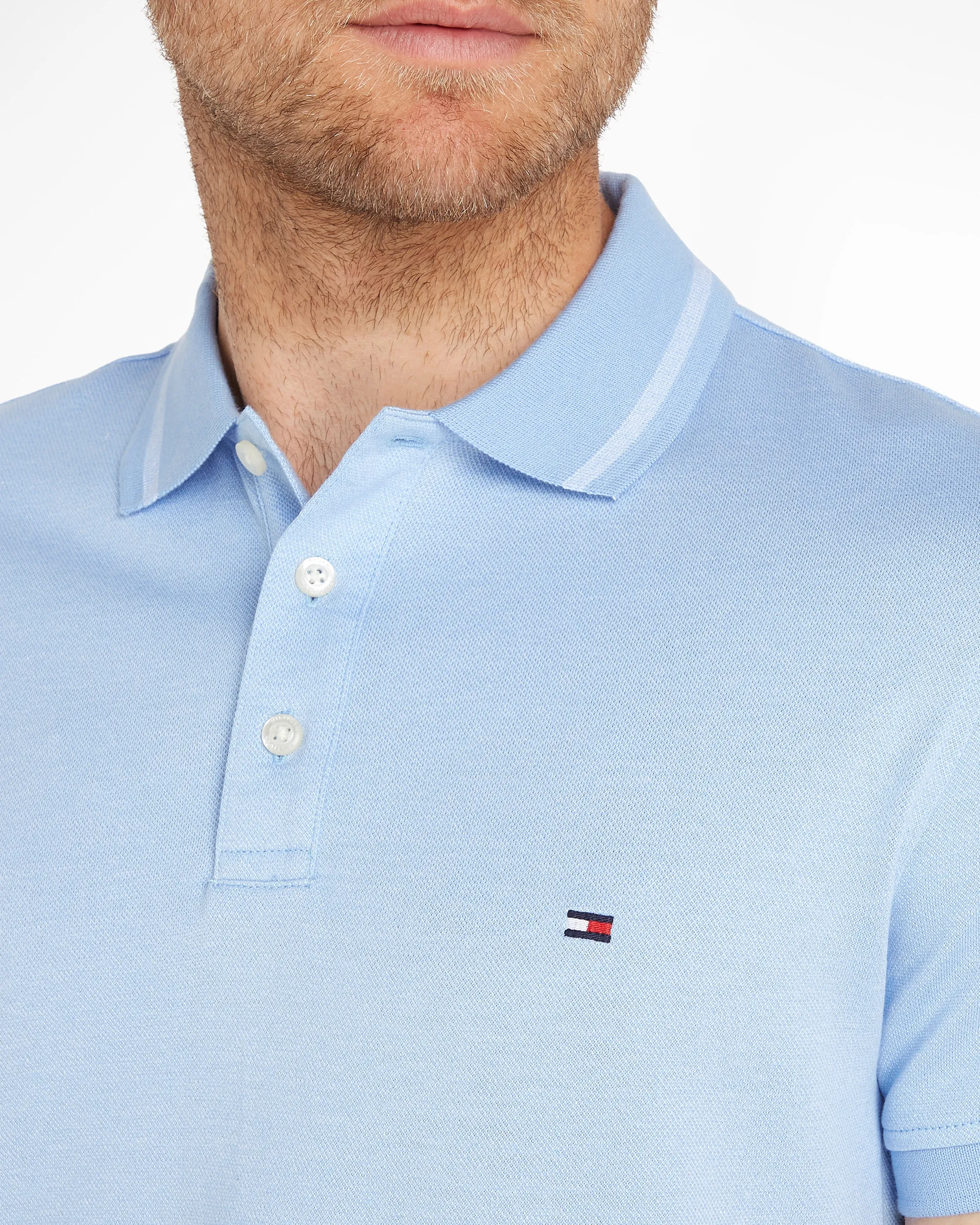 Tommy Hilfiger Menswear Polo Korte mouw Licht blauw 086358-001-XL