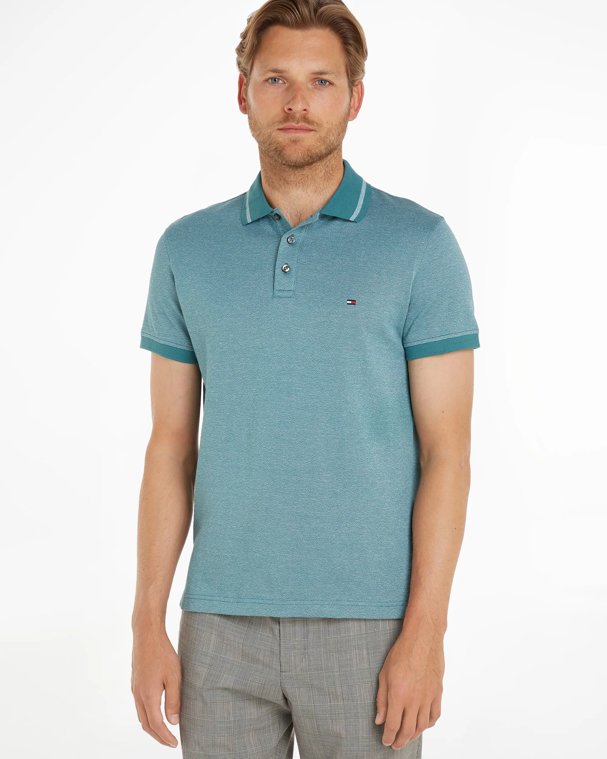Tommy Hilfiger Menswear Polo Korte mouw Groen 086360-001-XL